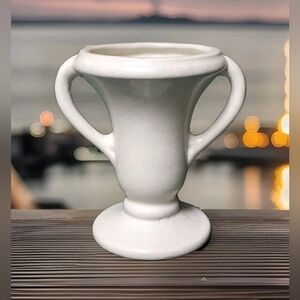 VTG Royal Haeger "For Restoration Hardware" Speckled White Pottery Vase 4.25"